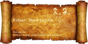 Kober Henrietta névjegykártya